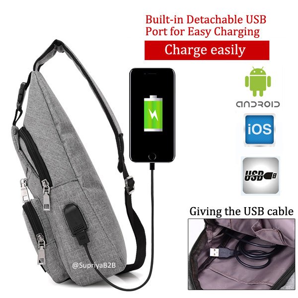 Supriyadevii's tweet photo. Men Casual Sling Bag Crossbody with USB Port
Package include:
1*Bag
1*USB Cable https://t.co/9jni3keLiN