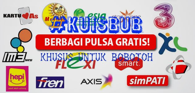 2. RETWEET tweet ini sbg tanda sah anda mengikuti #KuisBUB berhadiah total pulsa ratusan ribu rupiah.