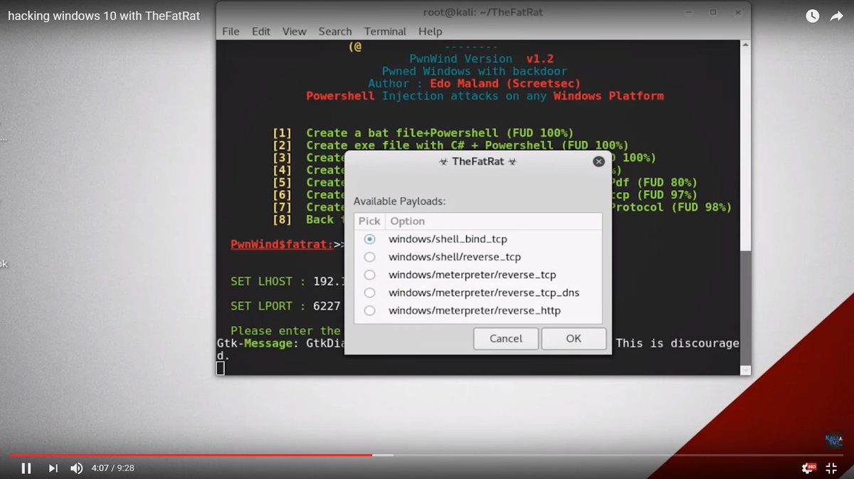 hacking windows 10 with TheFatRat 
youtube.com/watch?v=bFXVAX…