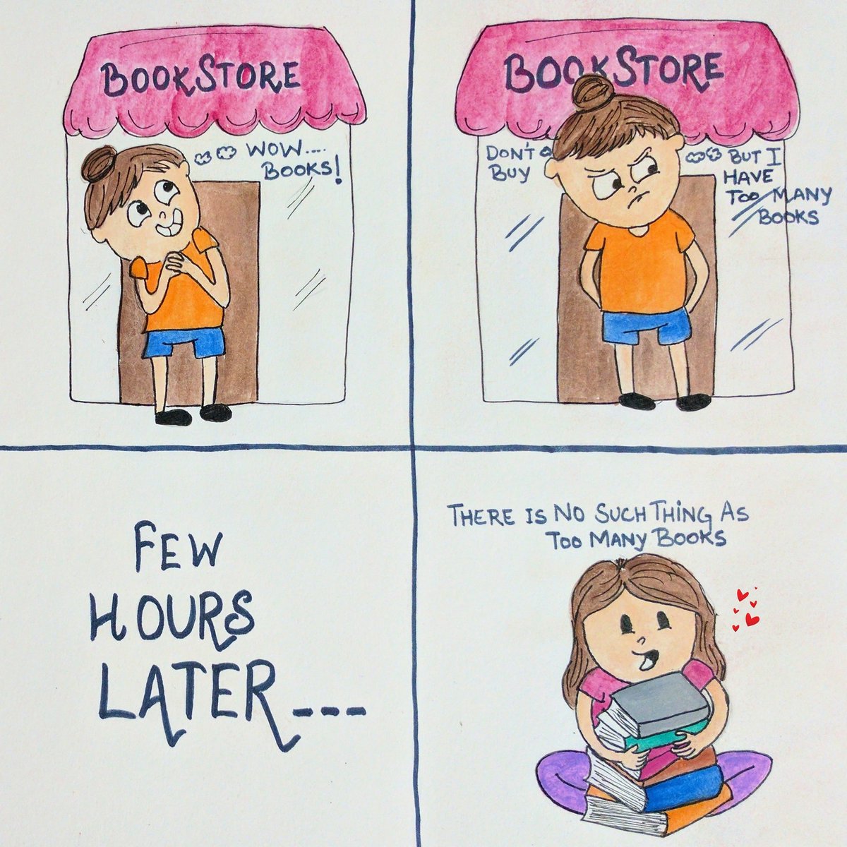 Notes_Pencil's tweet image. Why do I always end up buying more books 🤔 #storyofmylife #bookworm #doodle #WednesdayMotivation @crossword_book