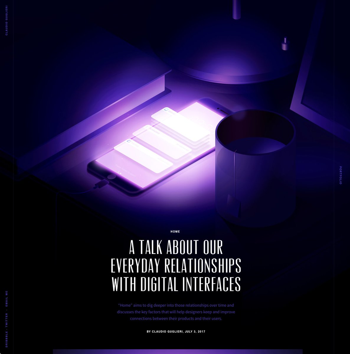I just published my new Cover: Home, A talk about our everyday relationship with Digital interfaces. Check it out at guglieri.com