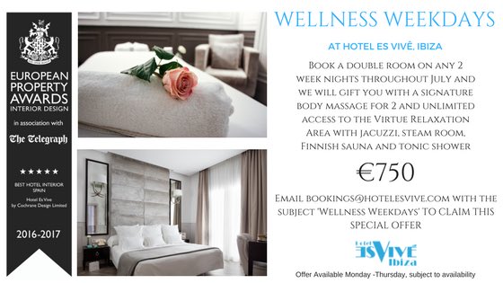 HotelEsVive's tweet photo. This July take advantage of #WellnessWeekdays at #HotelEsVivé #Ibiza ✨ #specialoffer #hoteldeal #travel #deal https://t.co/D6GTL1tGIJ https://t.co/mJ0VCfoiL2