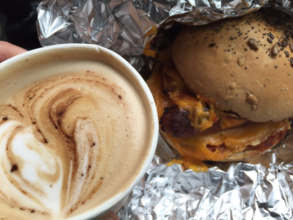 Delicious vegan breakfast bap and coffee in Quay Coop! 😋 #vegan #breakfast #greatfood