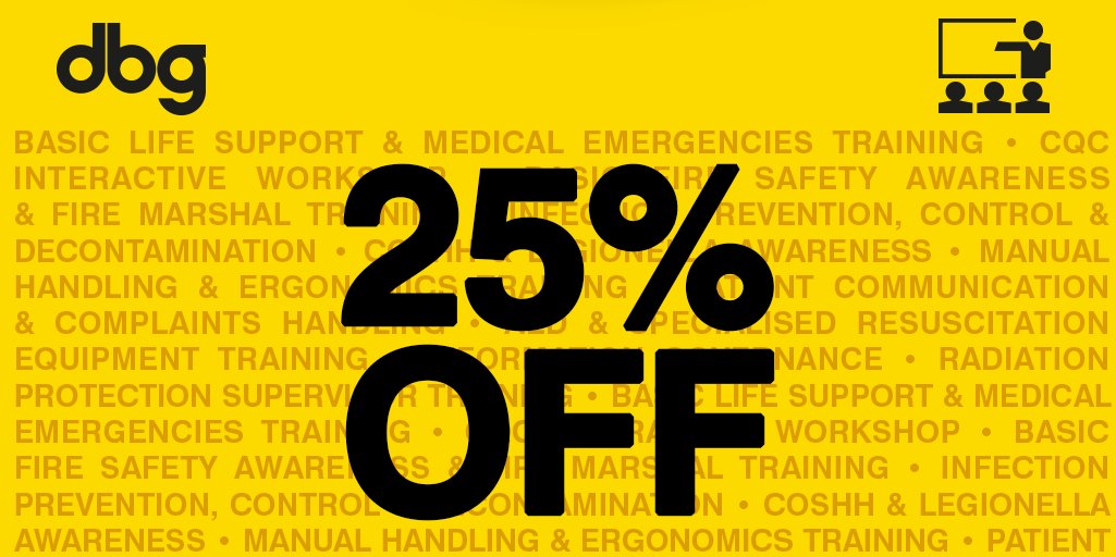 25% OFF on all DBG training courses booked &amp; taken in July or August. Call 0800 0281697 to book. Download brochure: goo.gl/NvVfRD