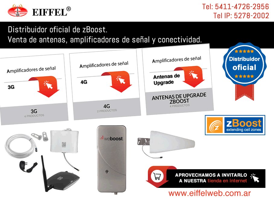 Antenas_Eiffel's tweet photo. #BuenMiercoles DISTRIBUIDOR OFICIAL DE #zBoost Comprá aquí: https://t.co/C44dKatUGi y pagalo en cuotas con Mercado pago! #Eiffel #Tecnología https://t.co/BEASYMmIJJ