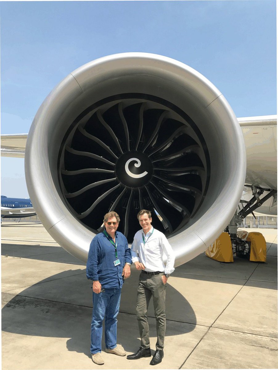 WinchDesign_WD's tweet photo. Great photo of Andrew and Sam standing in front of our #Dreamliner engine #WDAviation #Jets #Boeing #WDInteriors https://t.co/XDElb7jfu6