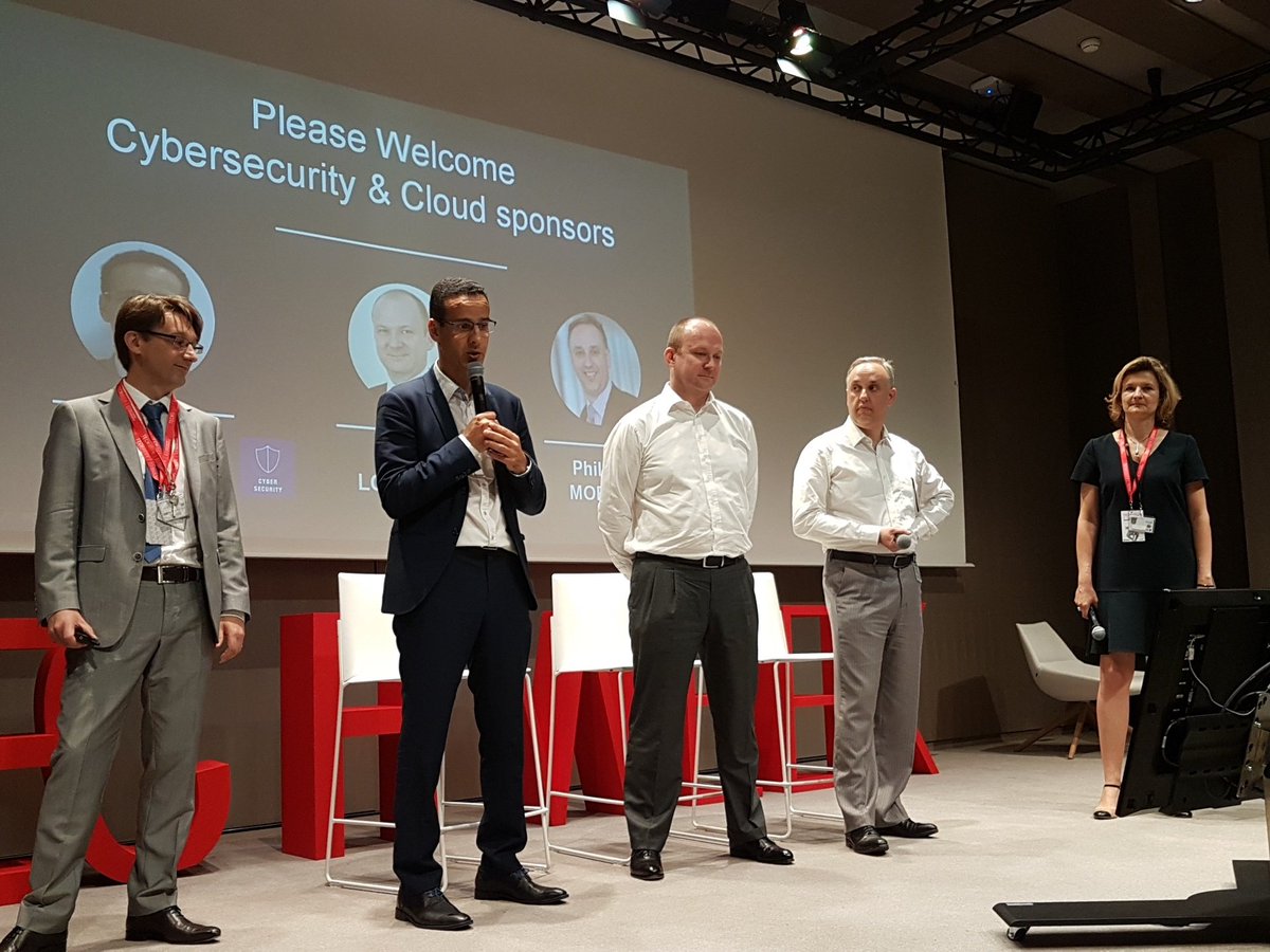 DumesnilP's tweet photo. #TechWeekSG : lancement par les sponsors et champion(ne)s du TechDay dédié à la Cyber sécurité et le Cloud. https://t.co/je41J9lV3k