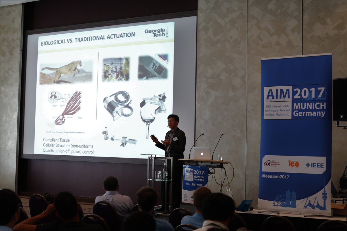 ieeeaim2017's tweet photo. Good morning. We welcome Prof. Jun Ueda from @GeorgiaTech giving his talk on Cellular Actuators in Munich. #ieeeaim2017 https://t.co/iLTbFB790B