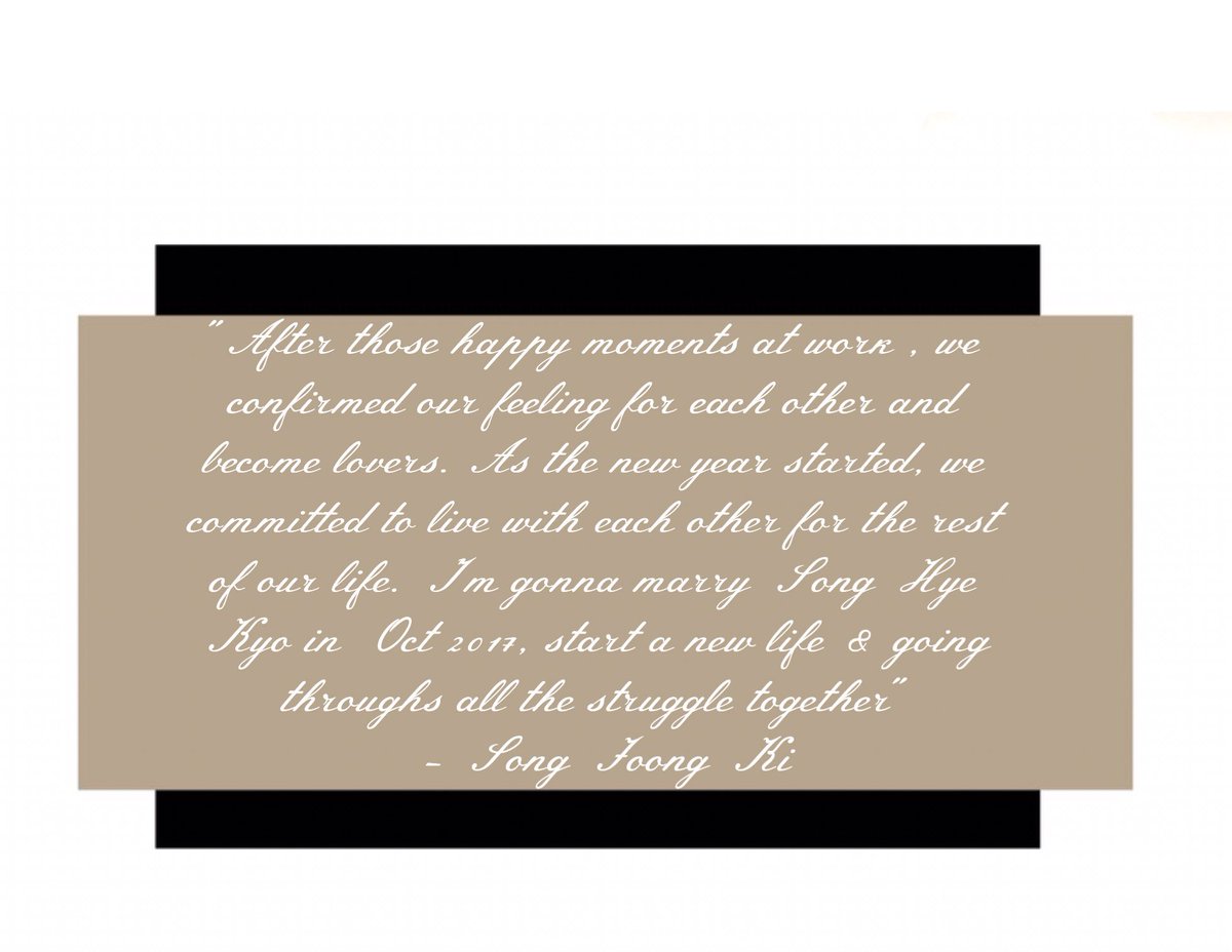 _aurorarain_'s tweet photo. #SongJoongKi's official statement about his marriage with #SongHyeKyo is the most sweetest thing ever! ❤️ #SongSongCouple https://t.co/BtUd6Jld6s