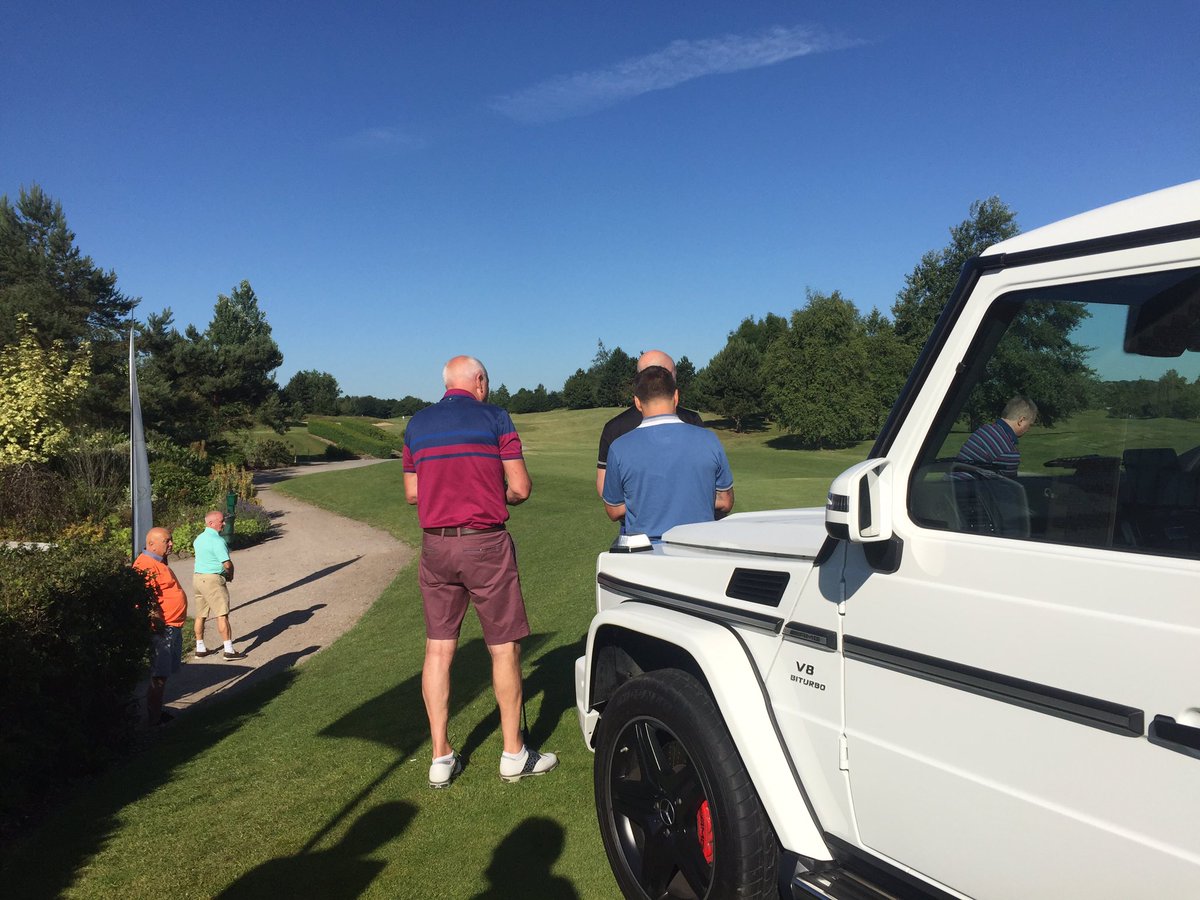 They're all off and out on the course ☀️ <a href="/SytnerMB/">Sytner Mercedes-Benz</a> <a href="/MercedesBenz/">Mercedes-Benz</a> <a href="/MercedesAMG/">Mercedes-AMG</a> #jamiejenkinscharitygolfday
