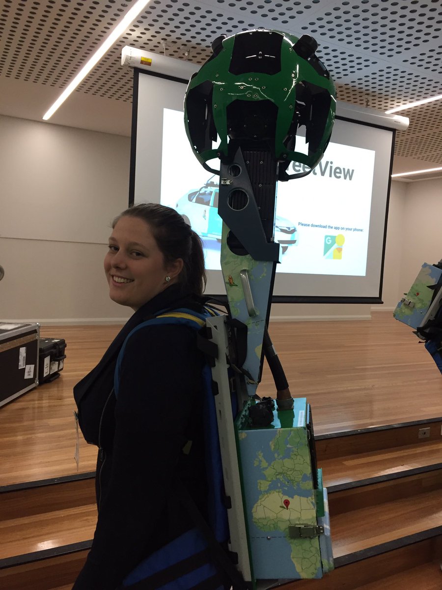 bf11's tweet photo. Checked out the @Google Street View car and #trekker #edtechteam #gafesummit #tempepublicschool https://t.co/vMqvGyXF2Q