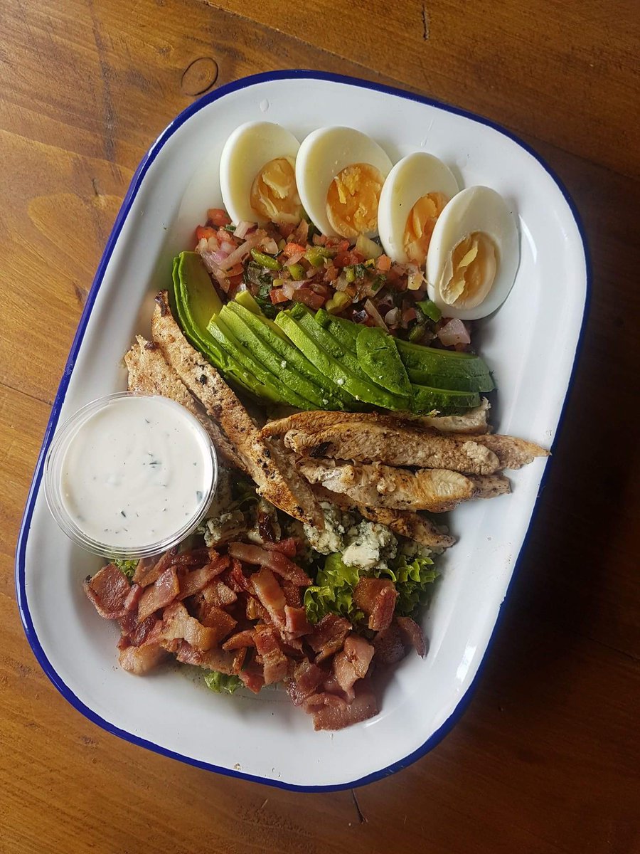 GrillShed's tweet photo. It promises to be a scorcher today! Grab one of our freshly prepared salads that people are raving about! South West Cobb Salad! https://t.co/13PZLmc642