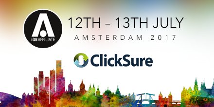 Click_Sure's tweet photo. Meet us at iGB Amsterdam next week! #AAC2017 #FPE2017 #AffiliateMarketing Send us a DM for more information https://t.co/Vjov7cuB4L