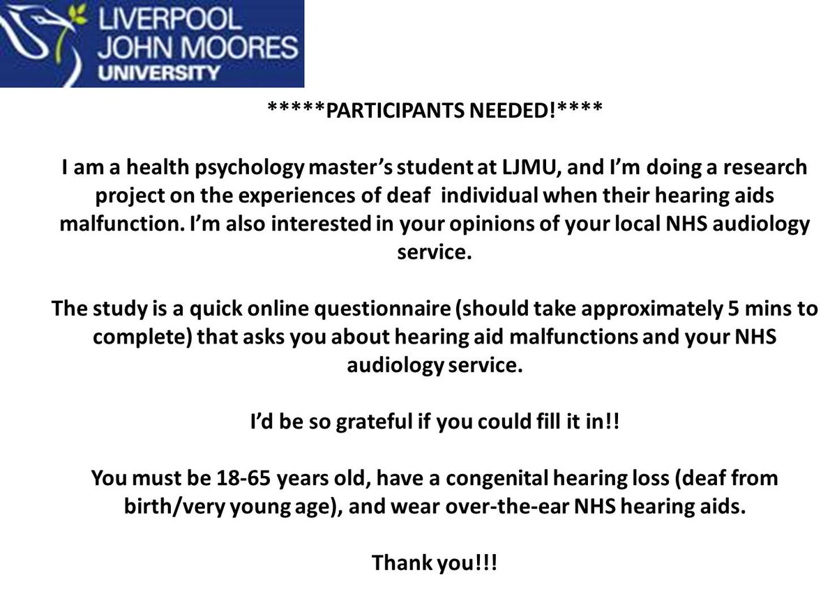@HearHereNetworkC1 I'm a #deaf psychology student- please please retweet-desperate for participants! Link: ljmupsych.qualtrics.com/jfe/form/SV_d7…