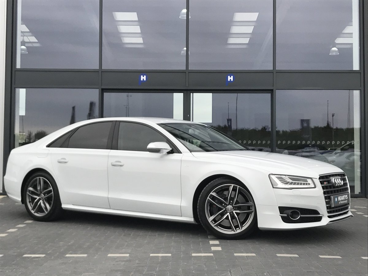 HeartysP's tweet image. AUDI S8 4.0 TFSI QUATTRO, FINISHED IN GLACIER WHITE WITH FULL BLACK HEATED COMFORT SPORTS SEATS - £49,999 - #heartys #Peterborough #Audi #S8