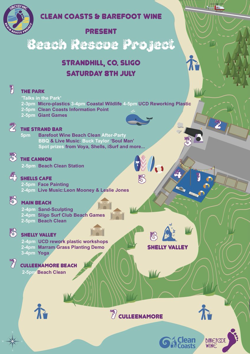 CleanCoasts's tweet photo. It's almost time for our #BarefootWine Beach Rescue Project Day in #Strandhill, Co. #Sligo. Join us on Saturday from 2pm! https://t.co/Ckfpt0L2Xl