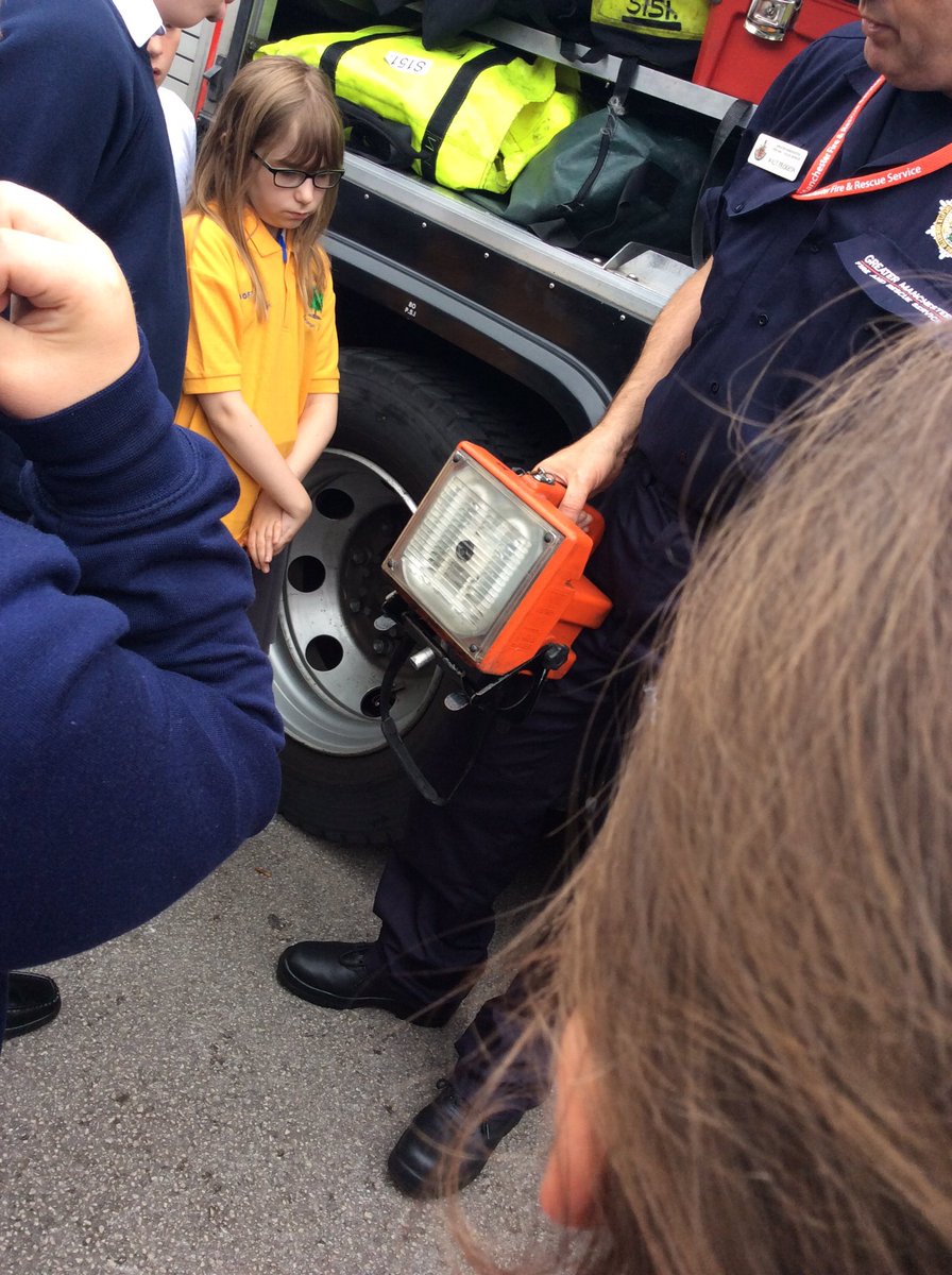 Great visit from the Fire Service to our Year 6s! <a href="/manchesterfire/">Greater Manchester Fire and Rescue Service</a> (some staff may have very clean cars now)