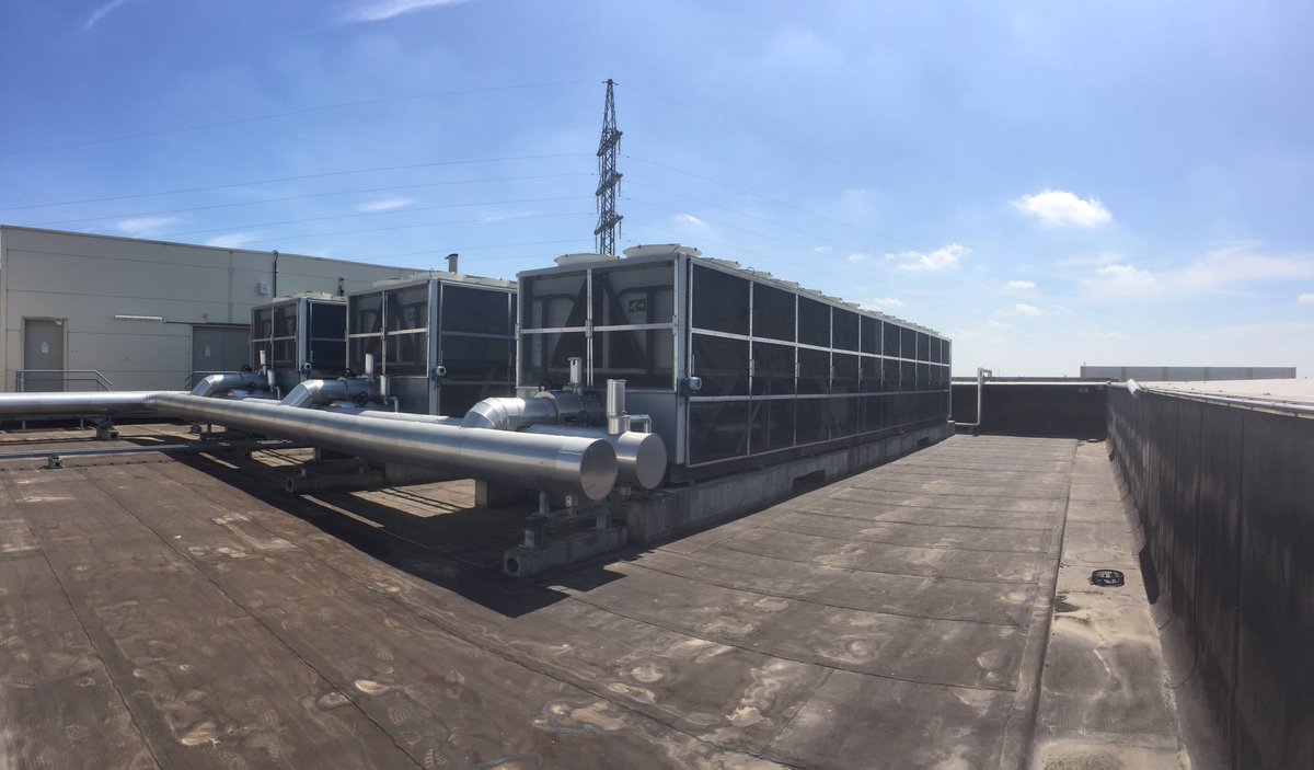 4.5MW Chilled Water set up on site in Belgium. Great weather for a survey!