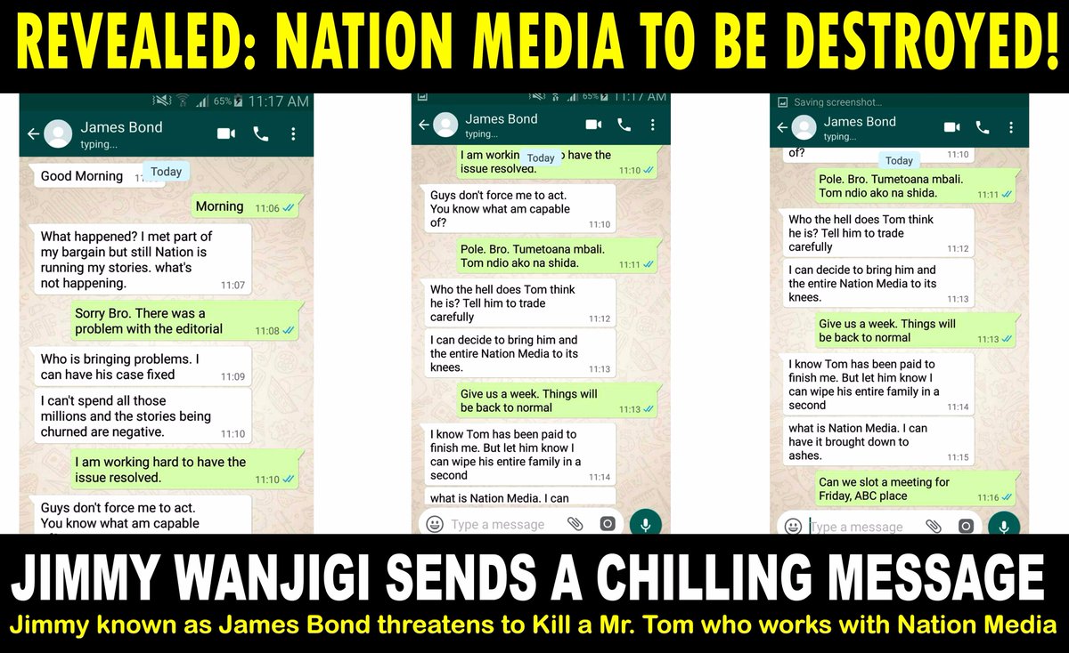 #JimmyWanjigiExposed as he plans to Bomb @dailynation and Kill their MD Tom Mshindi. #wu18nairobi2017 #RailaDumpsMudavadi #Manderacounty