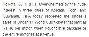 fni's tweet image. FIFA reopens Rs 48 World Cup tickets – 
#FIFAU17WC #Indianfootball
 ow.ly/2R6830dlvai