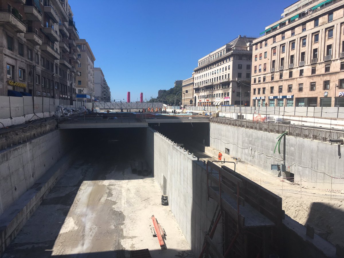 Sopralluogo cantiere bisagno 2' lotto: cantiere in finitura. Montato 75% della soletta dell'ultima fase #italiasicura