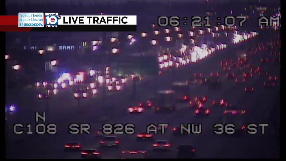 Crash on SR-826 SB at NW 36th St #traffic https://t.co/mxiPFLlmDp