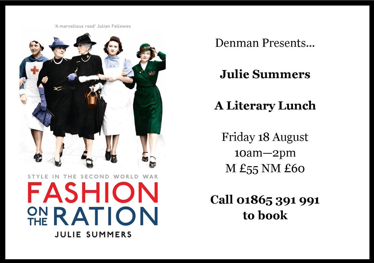 Longstanding passionate supporter of Denman #JulieSummers is treating us to a #literarylunch in August! Book your seat today! #HomeFires