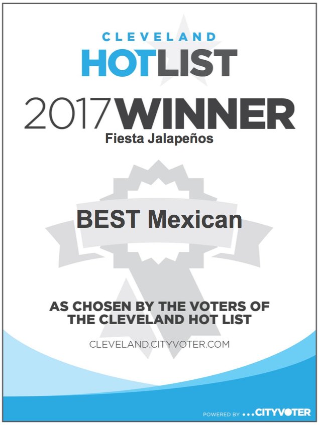 FiestaJalapenos's tweet photo. Gracias, amigos, for voting for us as Best Mexican restaurant! We hope to see you soon so we can express our thanks to you. https://t.co/sOrlReZgX7