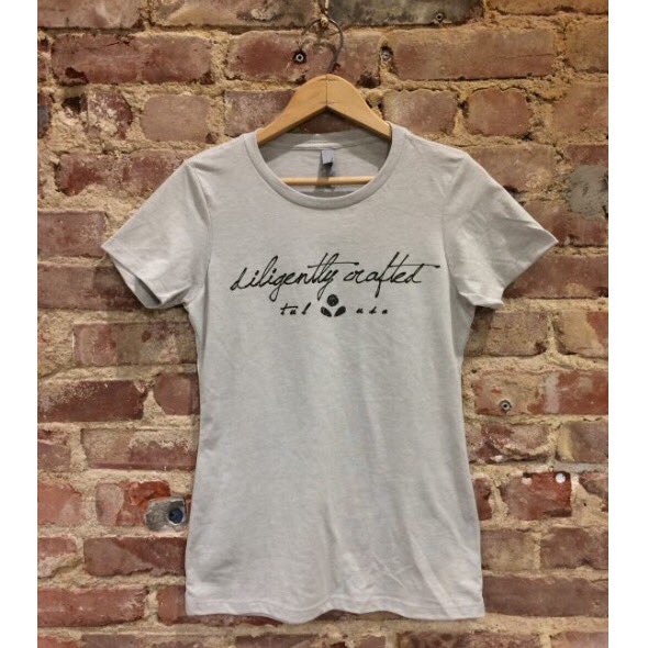 We have new "diligently crafted" tshirts! They are available in unisex and women's cut for $20! Order online 
topecacoffee.com