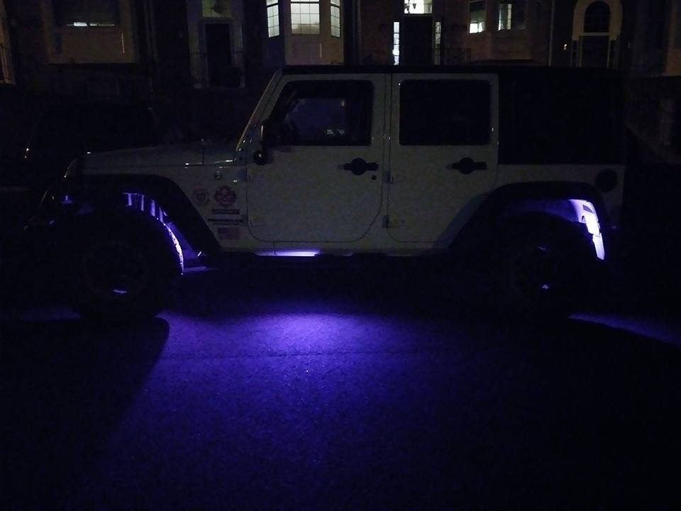 FireAndSmokeJC's tweet photo. New pink rock lights on one of our members white and pink JK #DCSLighting #Jeep https://t.co/TZ2gh6nP18