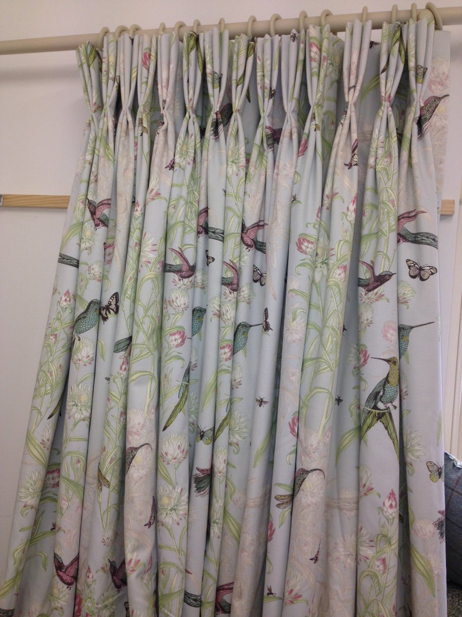 Pinch pleat interlined curtains just finished using Menagerie fabric @Blendworth1921 
Fabric hangs beautifully, can't wait to deliver them x