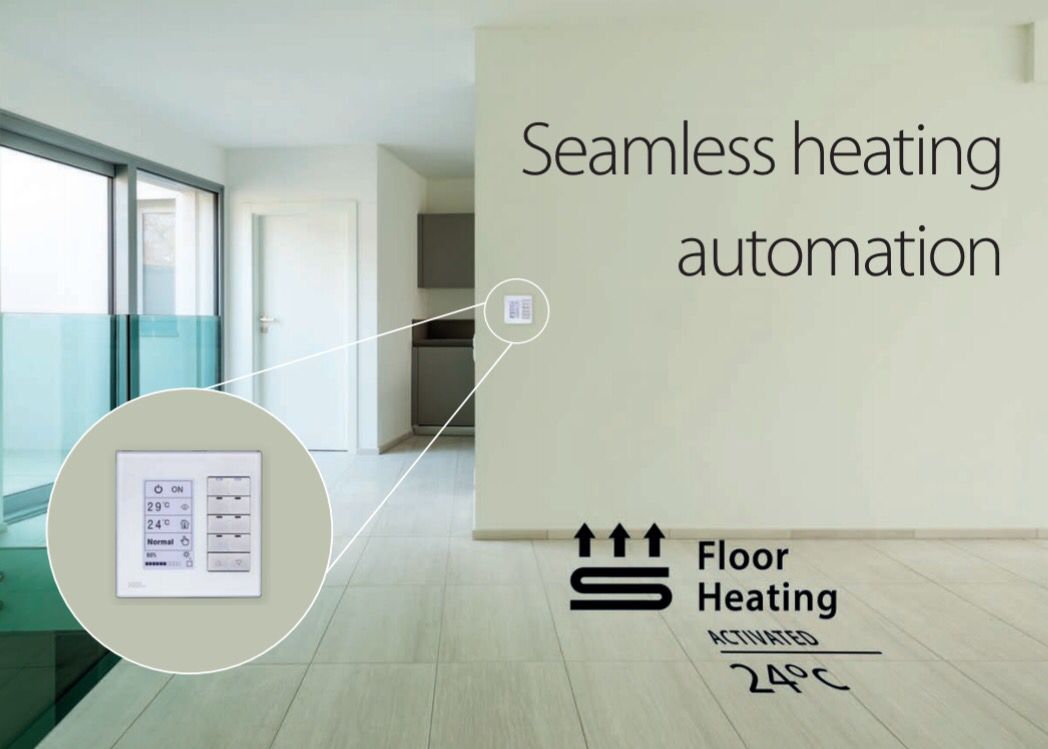 HDL_UK's tweet photo. Avoid having to put a thermostat next to your light switch. HDL keypads have them built in. #smarthomes #underfloorheating https://t.co/1h94WiDMaq