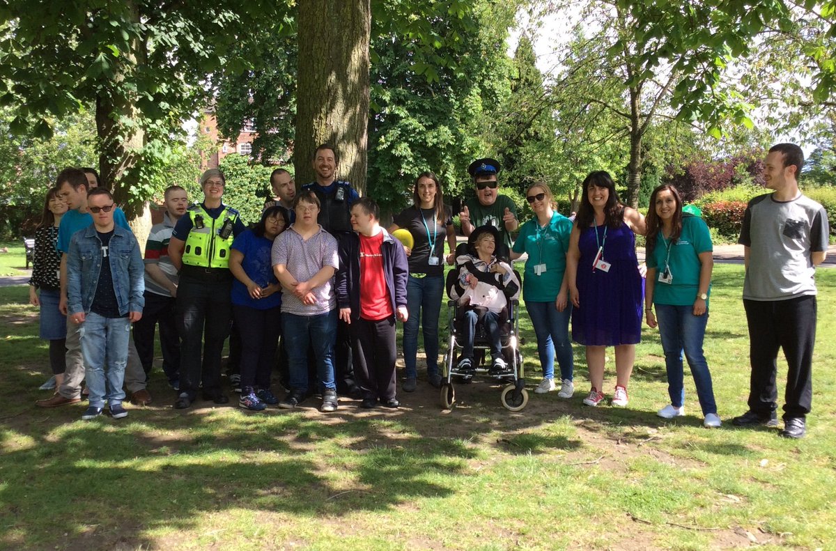 SenseCollLboro's tweet photo. Thanks PCSO’s 6391 Fiona Lacey &amp; 6005 Adam Atkinson @leicspolice for joining our football game, whilst RNIB students filmed on Queens Park! https://t.co/BaDJC4GIpy