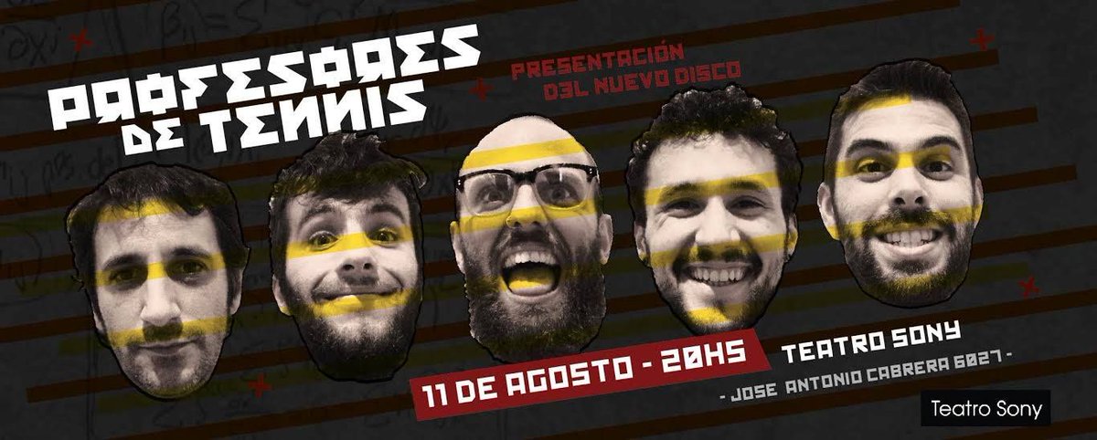 webderock's tweet photo. Profesores de Tennis adelantan nuevas canciones - 11 de agosto presentación oficial en Teatro Sony   https://t.co/Y0w1o9eU3n https://t.co/WXE1YmWeTV