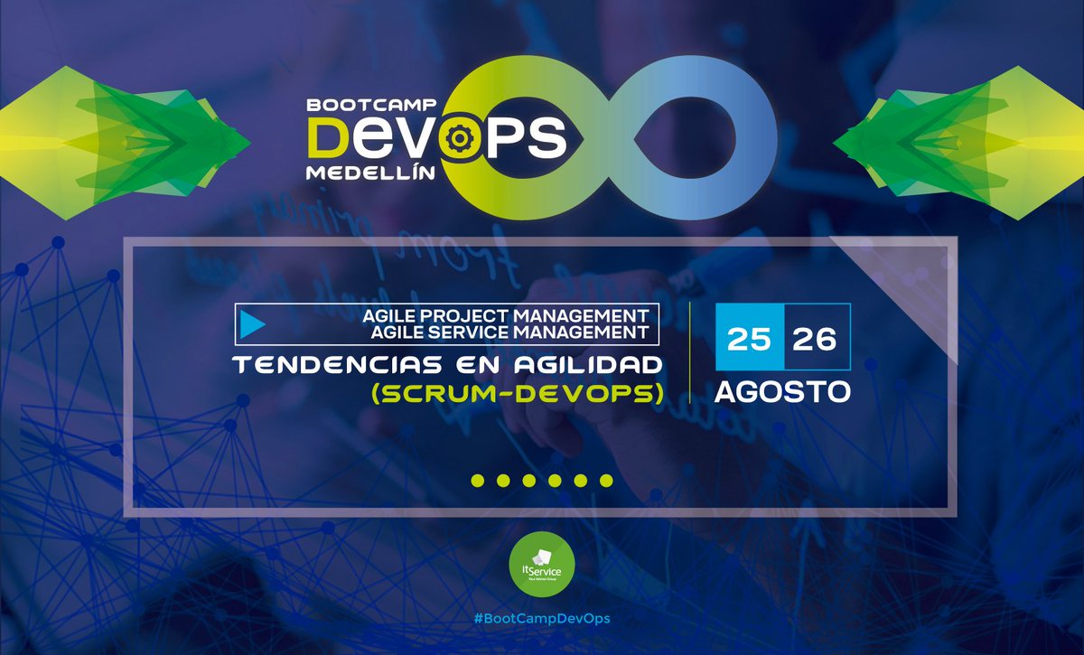 IT_Service_Co's tweet photo. Prográmate #Medellín este 25 y 26 de agosto para el #BootCampDevOps + #Scrum. #ITService
Solicita información:
https://t.co/JMoPEknpqI https://t.co/m7g65jrc6v