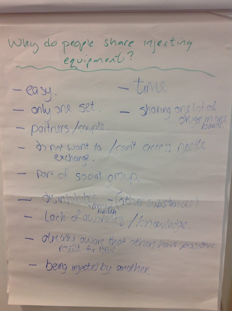 ADPDUMGAL's tweet photo. Different thoughts of the groups on why persons use and inject drugs and the implications of their use . #DGADP #hepatitisscotland https://t.co/s4JC3UVH93