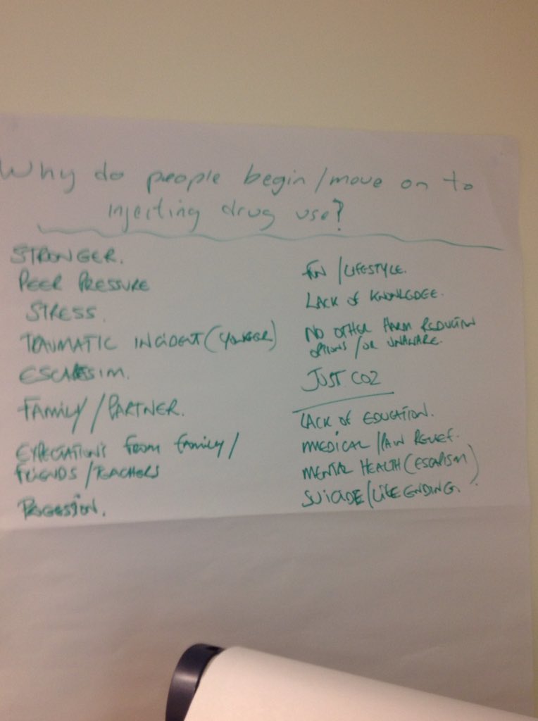 ADPDUMGAL's tweet photo. Different thoughts of the groups on why persons use and inject drugs and the implications of their use . #DGADP #hepatitisscotland https://t.co/s4JC3UVH93