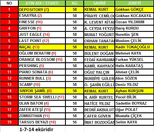 Gazi koşusu start numaraları