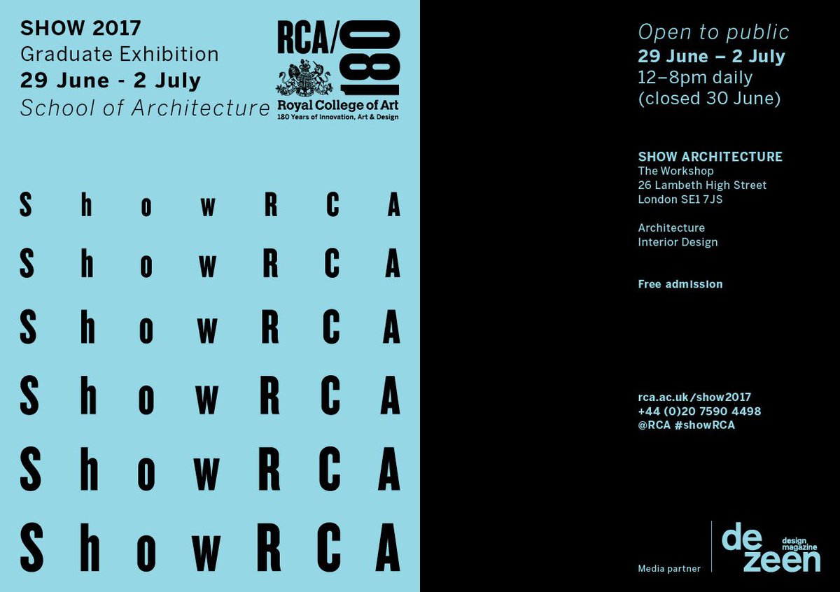 Degree SHOW 2017, open to public 12-8pm: Thu 29 June, Sat/Sun 1/2 July. 
THE WORKSHOP, 26 Lambeth High St. SE1 7AG. fb.com/events/7680897…