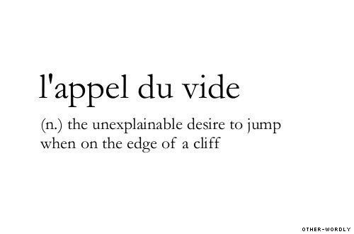 French speaking fans what is most accurate to the phrase l'appel du vide https://t.co/QU8jCvsEuU