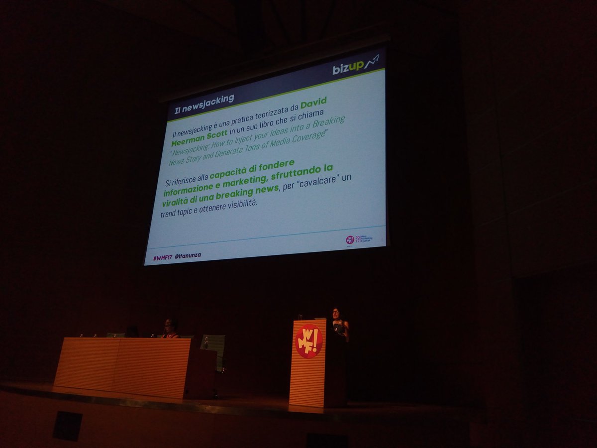 Informazione e marketing si incontrano attraverso il #newsjacking. <a href="/lfanunza/">Lorena Fanunza</a> #wmf17