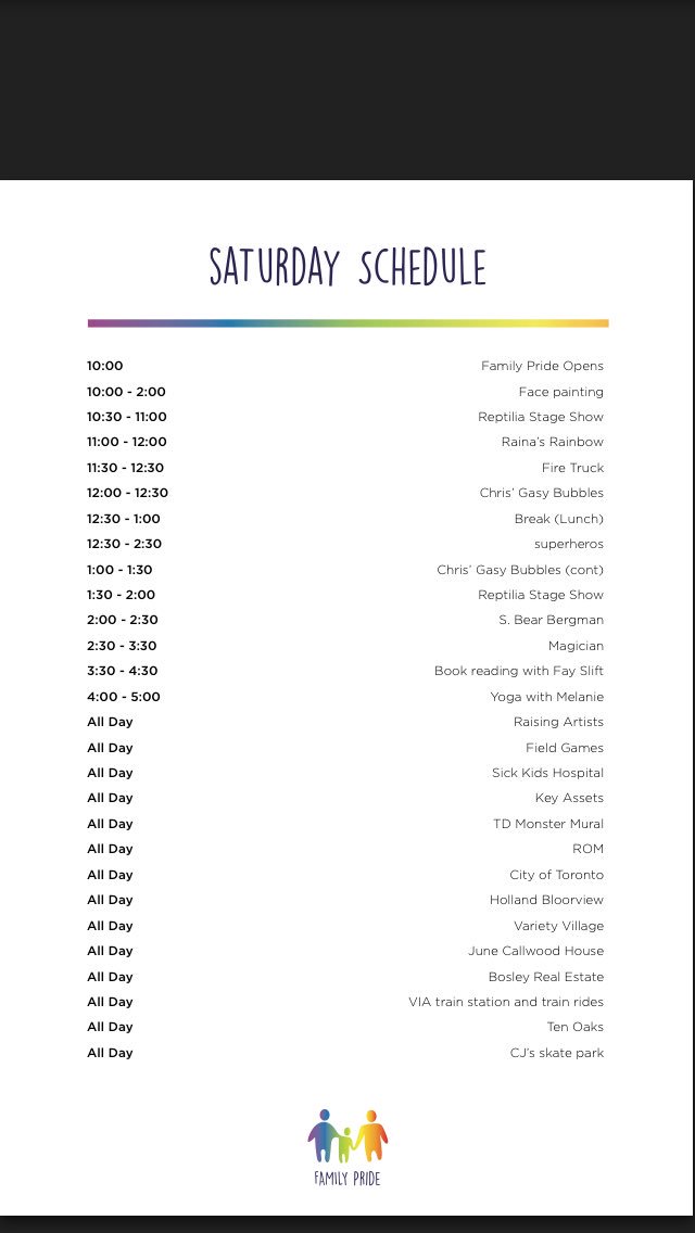 FamilyPrideTO's tweet photo. FP 2017 is bigger and better than ever! https://t.co/cAfGhpxuCz