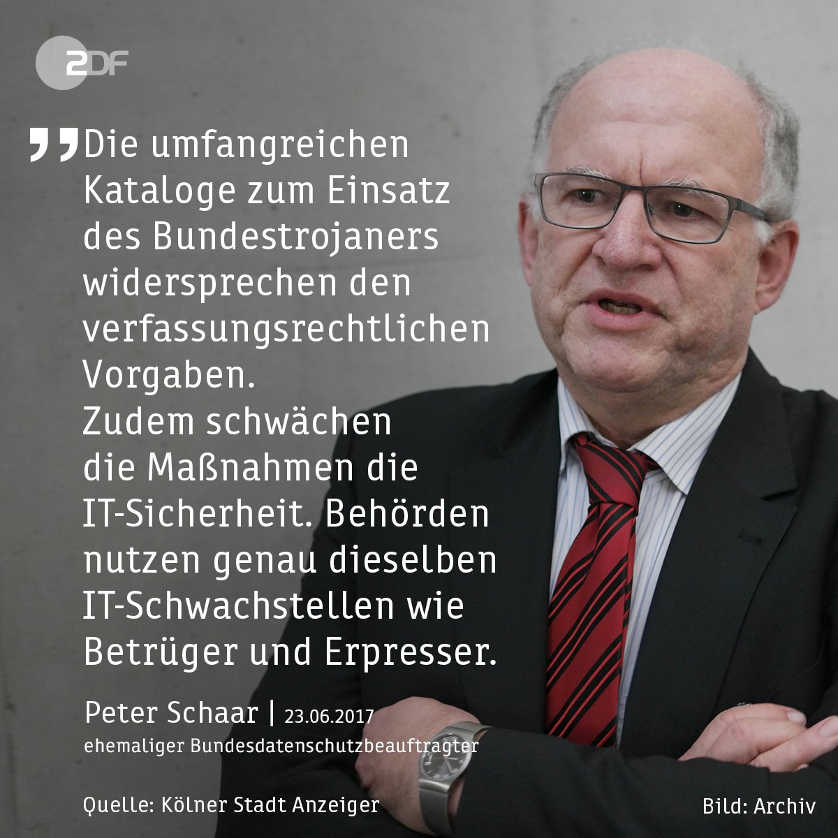 Datenschutz-Experte Peter Schaar kritisiert das vom #Bundestag beschlossene #Gesetz zur Überwachung von Messenger-Diensten.