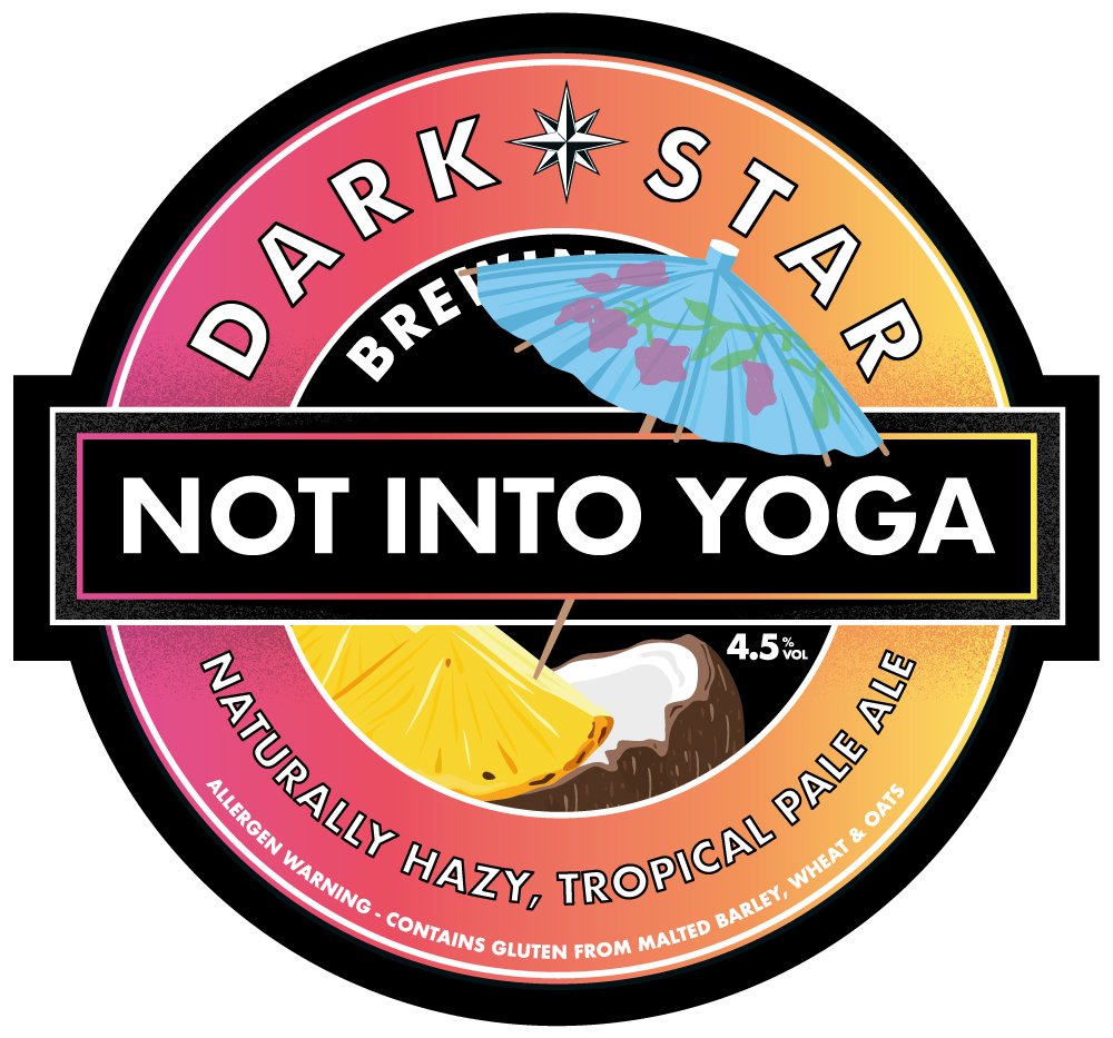 Darkstarbrewco's tweet photo. New Beer Klaxon: Not into Yoga. You might like it if you like Pina Coladas, or getting caught in the rain. https://t.co/LZpIcK0Osd