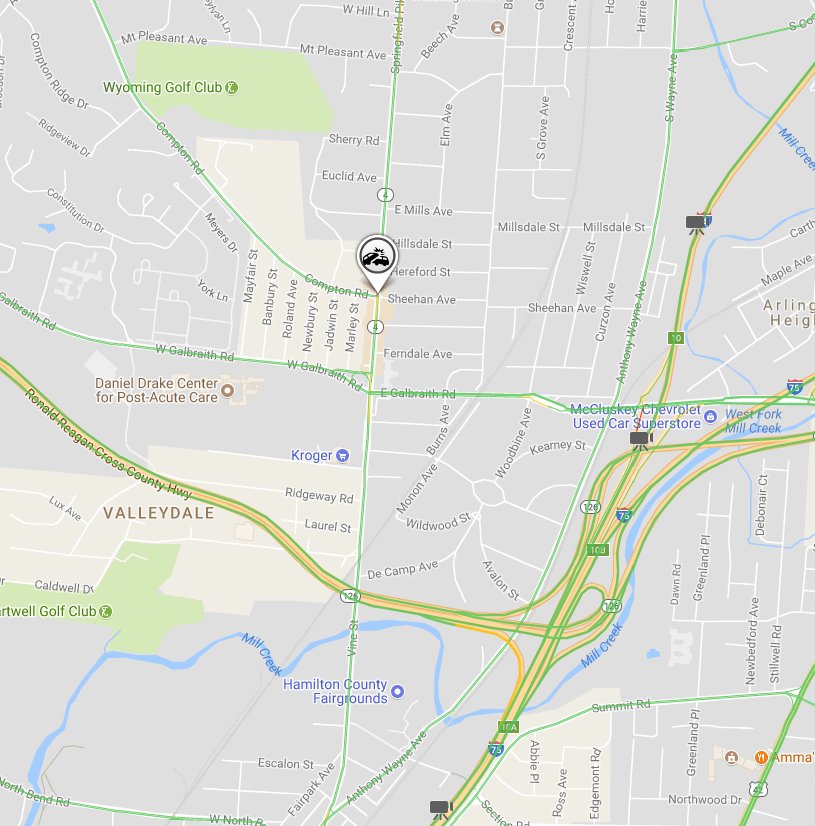 FOX19Shae's tweet photo. Accident on OH-4 Vine St at Compton Rd. @CincyTraffic19 @fox19 https://t.co/usoOQyc7aw