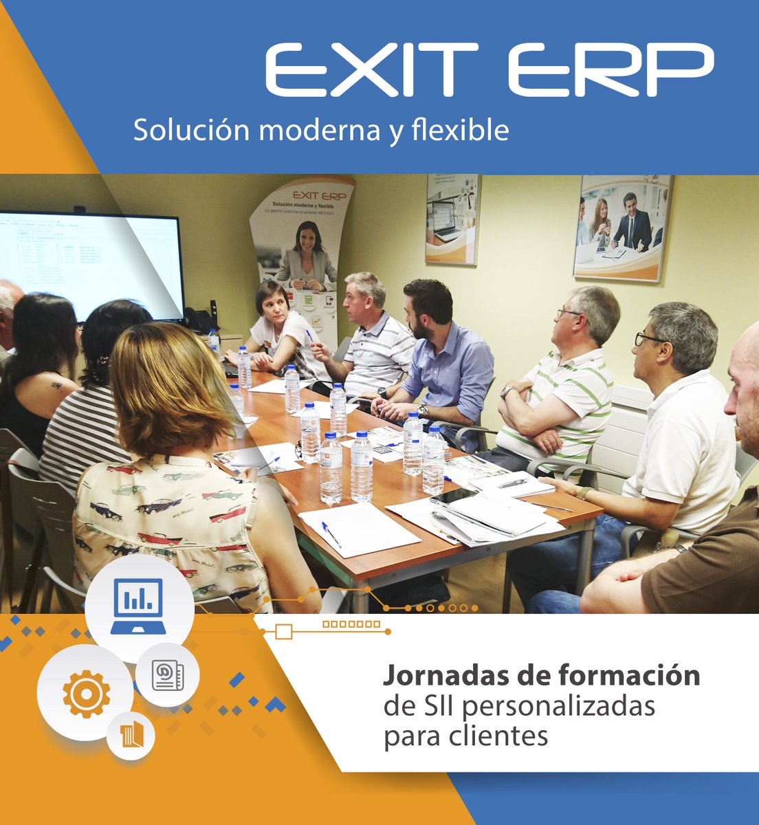 ExitERP's tweet photo. Jornadas de formación del SII personalizadas para nuestros clientes. #erp #jornadas #exiterp #SII #Software #microcompostela https://t.co/BwHKsl8lL9