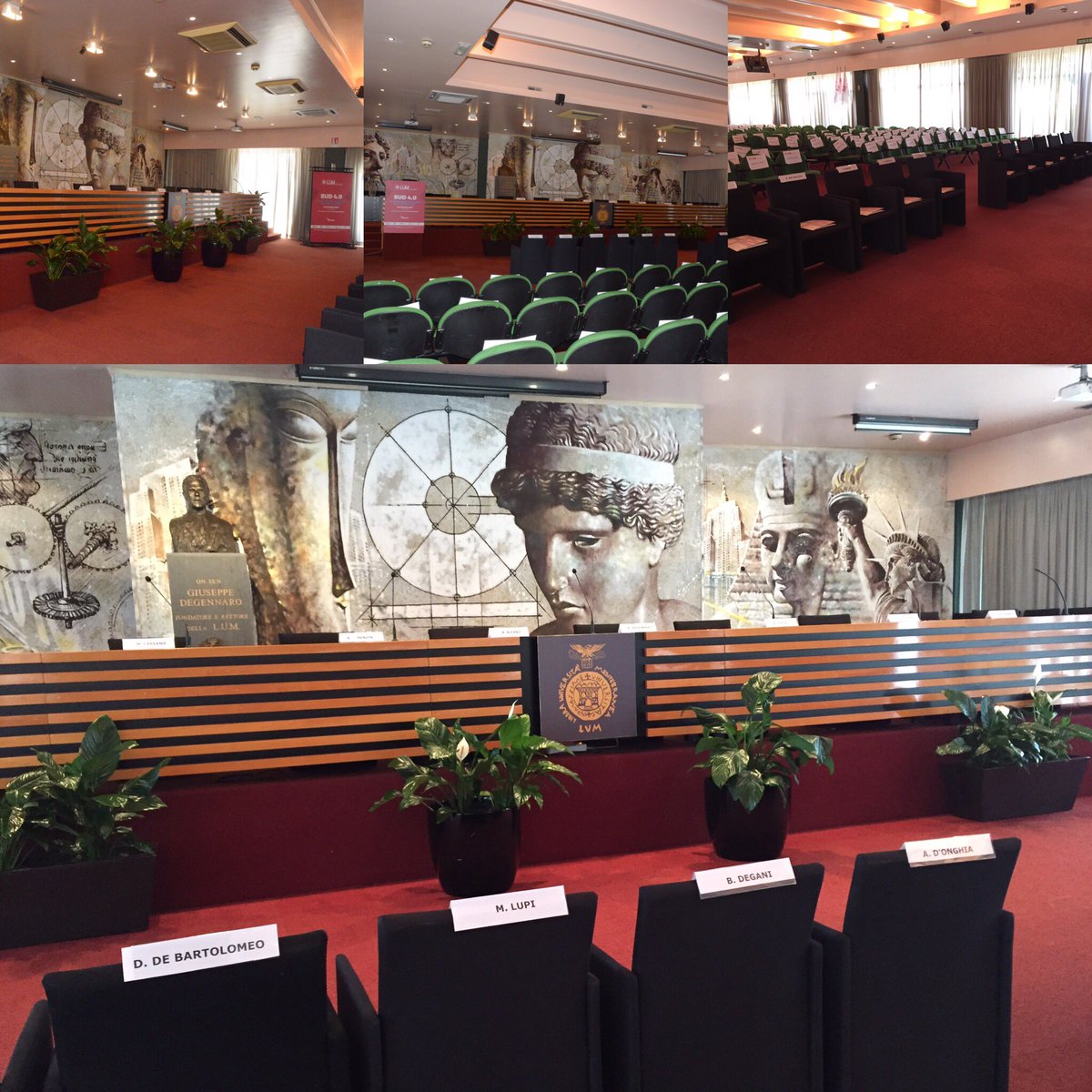 Sala pronta per il convegno "SUD 4.0 - Le opportunità di sviluppo per il Mezzogiorno". I lavori apriranno alle ore 15.30.
#LUMincontra #LUM