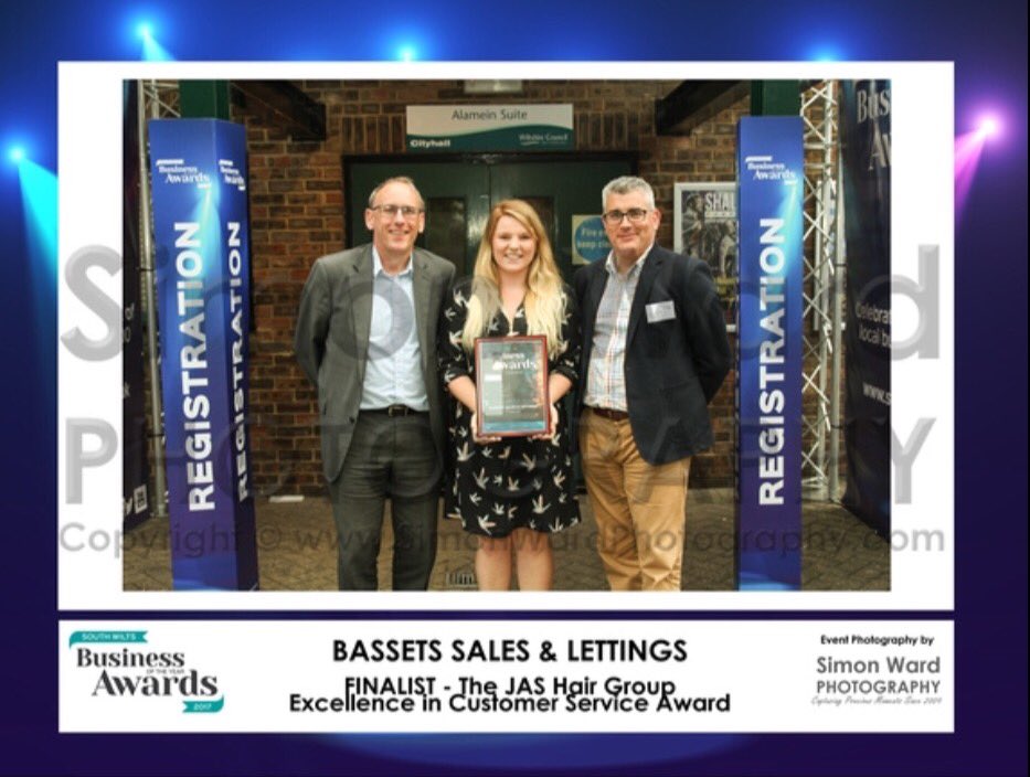 basset1's tweet photo. Delighted to be finalists for the @jashairsalons Customer Service Award at @SWBOYA17 last night!๐๐พThanks to all who nominated us! ๐#SWBOYA17 https://t.co/rO41LIrntP