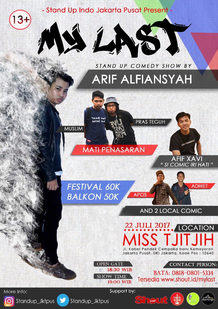 #MyLastJkt nanti gak cuman ada <a href="/Praz_Teguh/">prazteguh</a> sama <a href="/TretanMuslim/">Pro Gamers</a> nih..bakal ada <a href="/AfifXavi/">Afif</a> si comic dengki..pasti darr darr lah ketawanya..