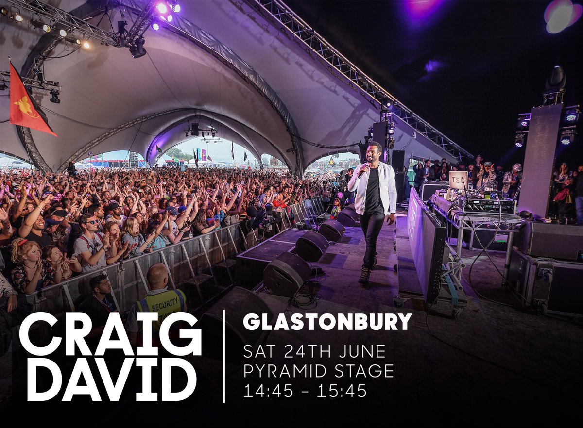 CraigDavid's tweet photo. #Glastonbury2017 you ready 🔥🔥🔥 https://t.co/kJEo36ahYk